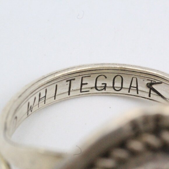 D WHITEGOAT MORENCI PYRITE TURQUOISE STERLING RING SZ 7 - Picture 10 of 10